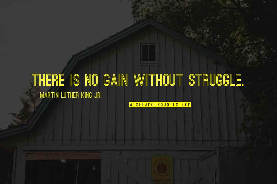 Embroil Def Quotes By Martin Luther King Jr.: There is no gain without struggle.