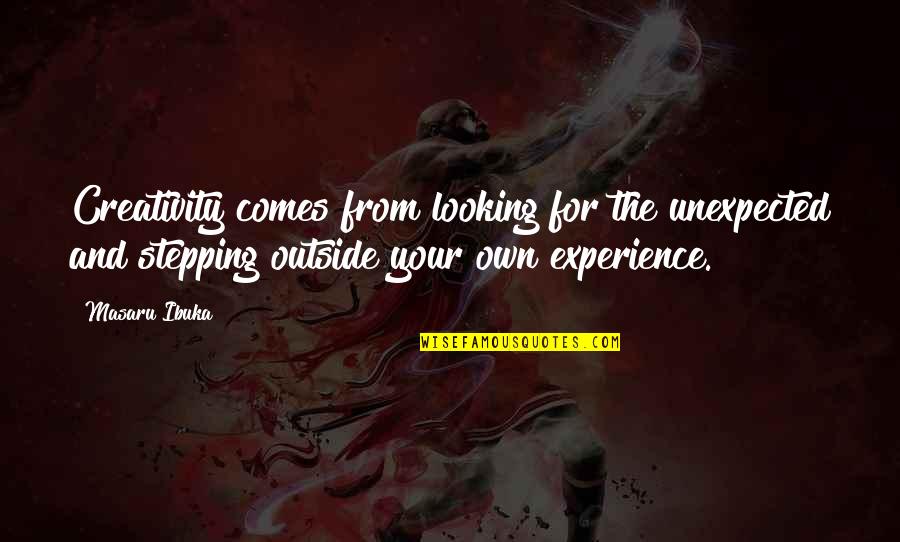 Embroil Def Quotes By Masaru Ibuka: Creativity comes from looking for the unexpected and Embroil Def Quotes By Masaru Ibuka: Creativity comes from looking for the unexpected and