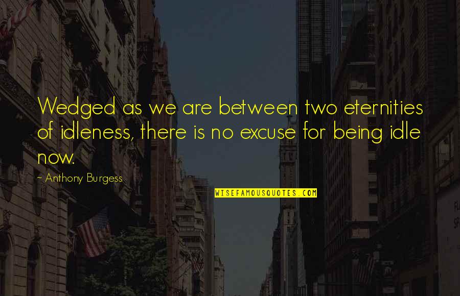 Embrulho Amarelo Quotes By Anthony Burgess: Wedged as we are between two eternities of