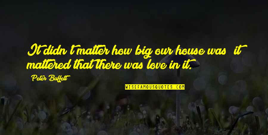 Embrulho De Natal Quotes By Peter Buffett: It didn't matter how big our house was;