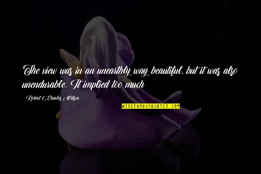 Embuste Trampa Quotes By Robert Charles Wilson: The view was in an unearthly way beautiful, Embuste Trampa Quotes By Robert Charles Wilson: The view was in an unearthly way beautiful,