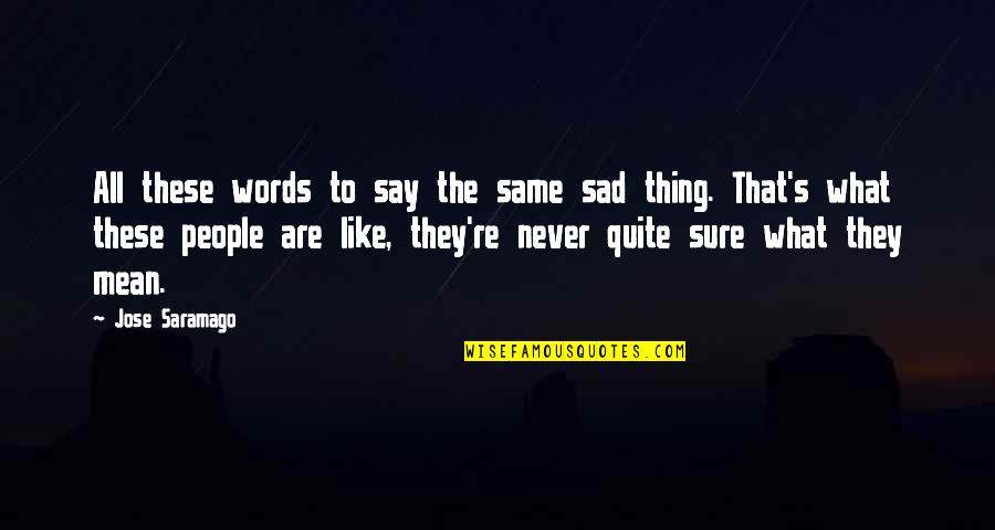 Emceein Quotes By Jose Saramago: All these words to say the same sad