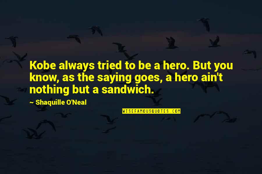 Emelie Hollow Quotes By Shaquille O'Neal: Kobe always tried to be a hero. But