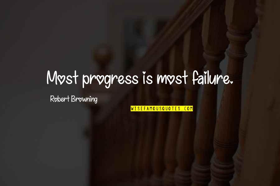 Emerence Quotes By Robert Browning: Most progress is most failure.