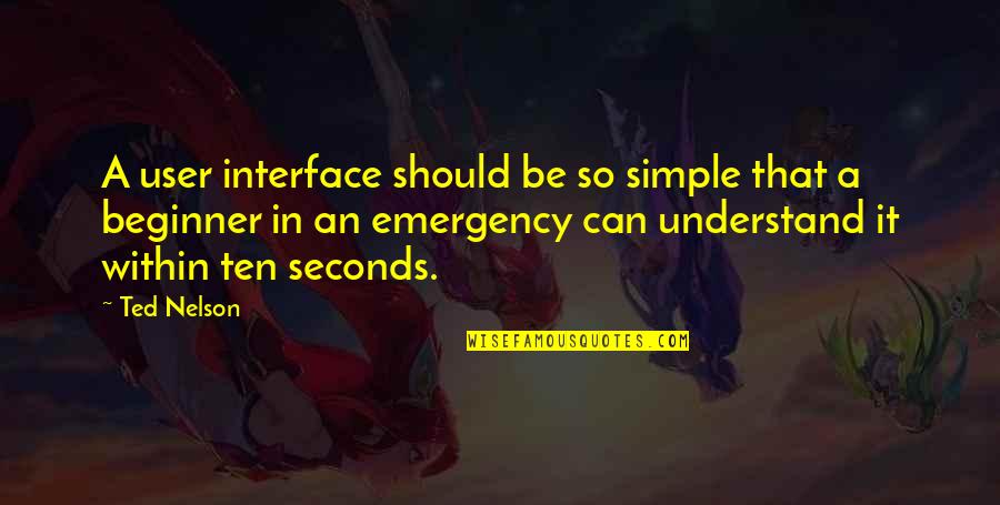 Emergencies Quotes By Ted Nelson: A user interface should be so simple that Emergencies Quotes By Ted Nelson: A user interface should be so simple that