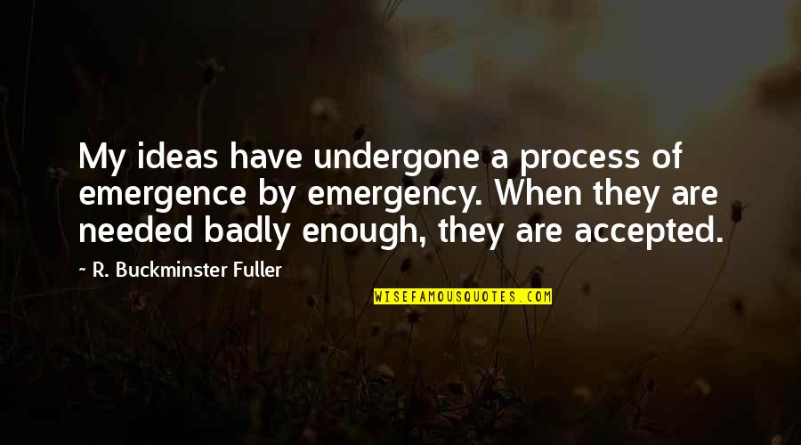 Emergency Quotes By R. Buckminster Fuller: My ideas have undergone a process of emergence