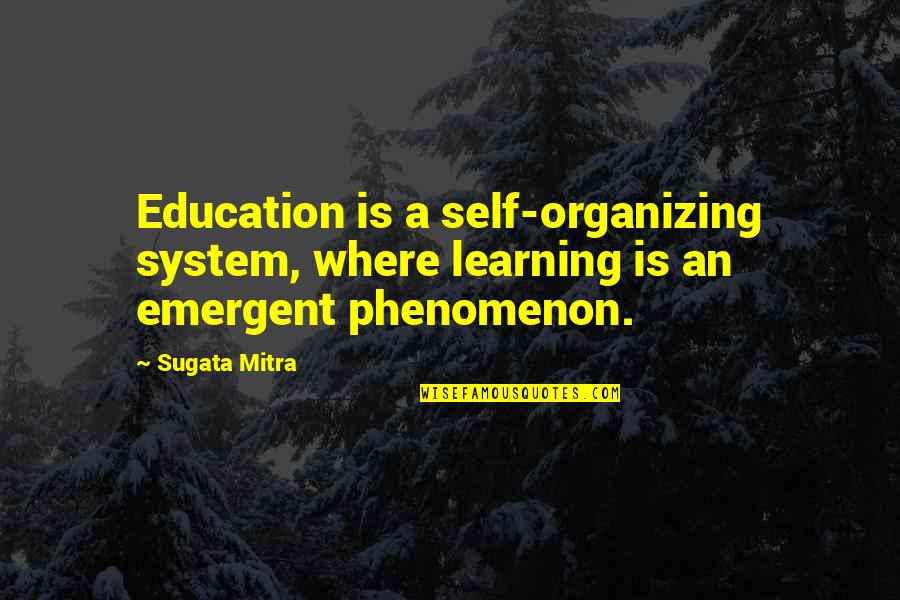 Emergent Quotes By Sugata Mitra: Education is a self-organizing system, where learning is