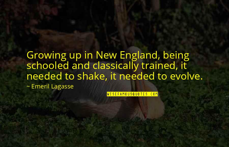 Emeril's Quotes By Emeril Lagasse: Growing up in New England, being schooled and