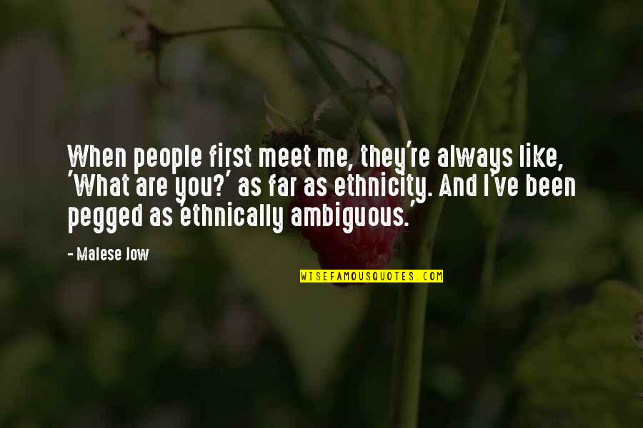 Emicina Quotes By Malese Jow: When people first meet me, they're always like,
