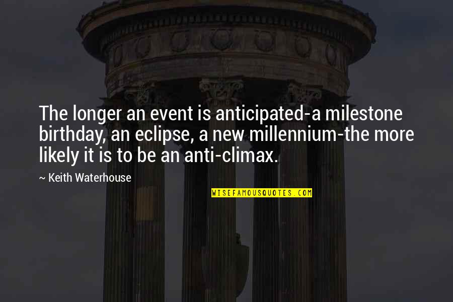 Emil Sinclair Quotes By Keith Waterhouse: The longer an event is anticipated-a milestone birthday,