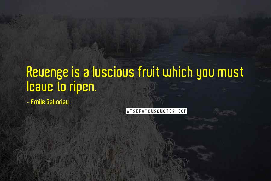 Emile Gaboriau quotes: Revenge is a luscious fruit which you must leave to ripen.