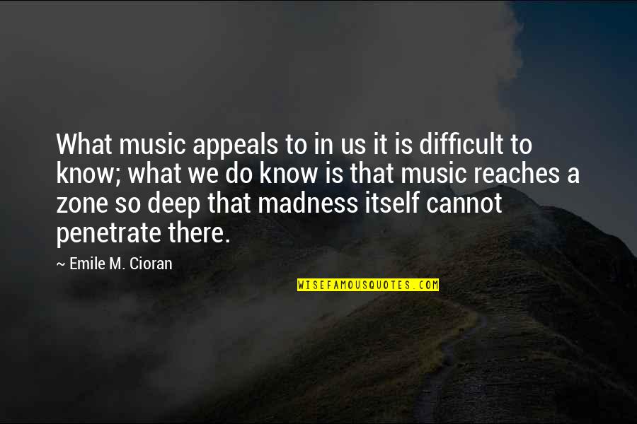 Emile M Cioran Quotes By Emile M. Cioran: What music appeals to in us it is