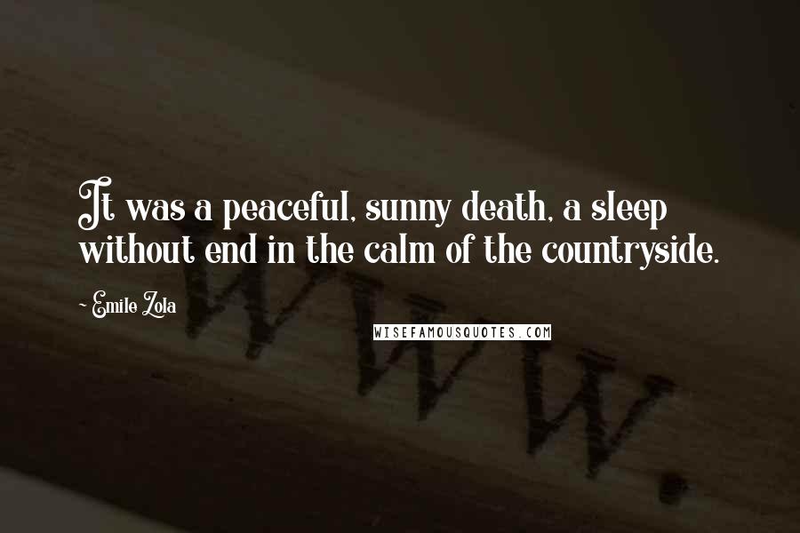 Emile Zola quotes: It was a peaceful, sunny death, a sleep without end in the calm of the countryside.