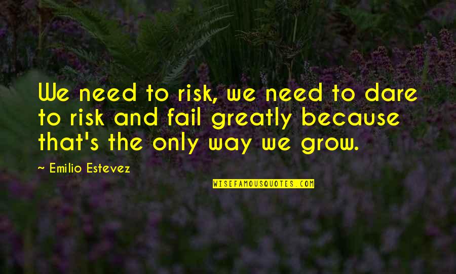 Emilio Quotes By Emilio Estevez: We need to risk, we need to dare