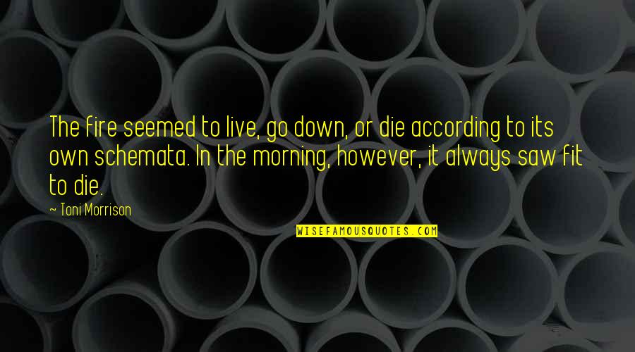 Emilse Palmer Quotes By Toni Morrison: The fire seemed to live, go down, or