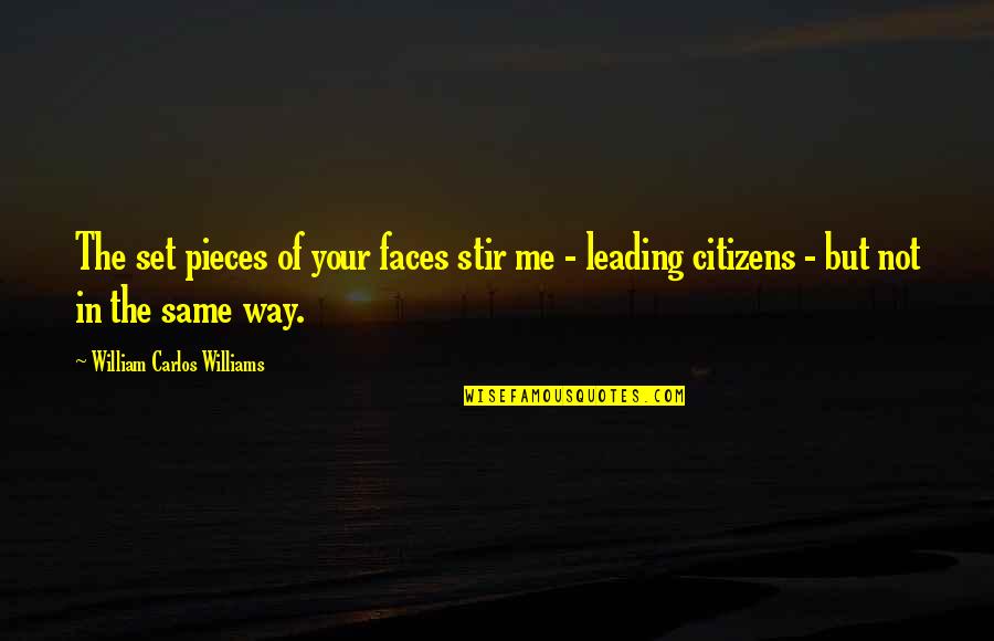 Emily Bazelon Quotes By William Carlos Williams: The set pieces of your faces stir me