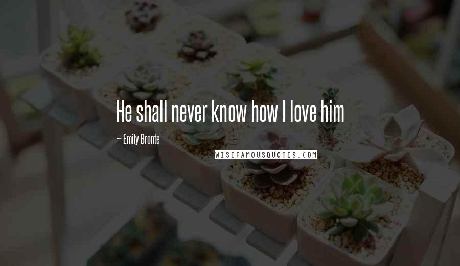 Emily Bronte quotes: He shall never know how I love him