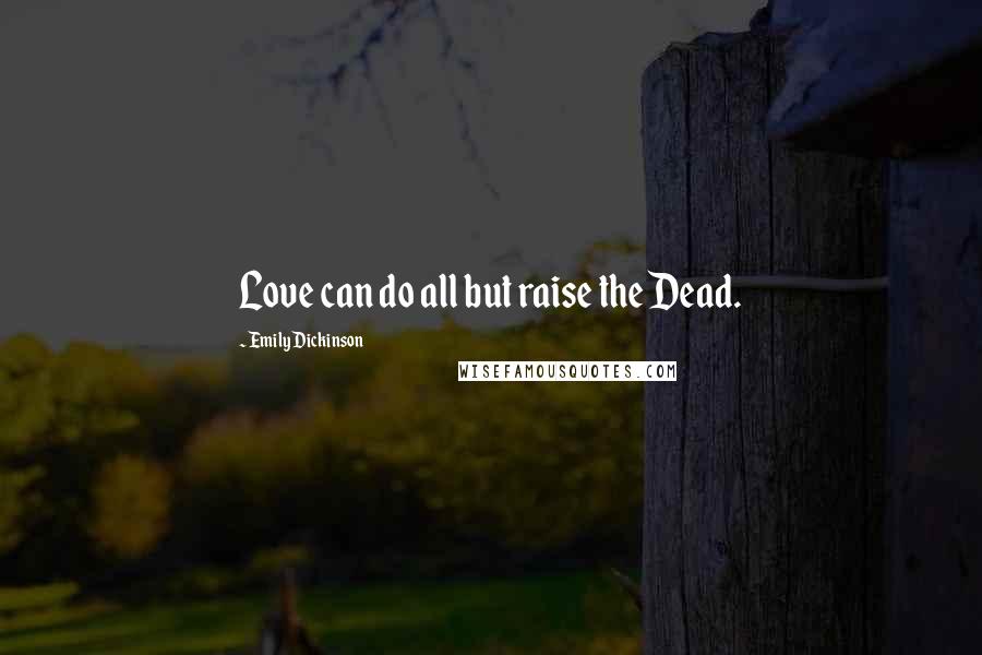 Emily Dickinson quotes: Love can do all but raise the Dead.