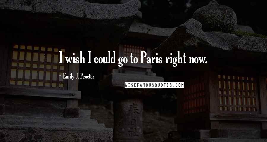 Emily J. Proctor quotes: I wish I could go to Paris right now.