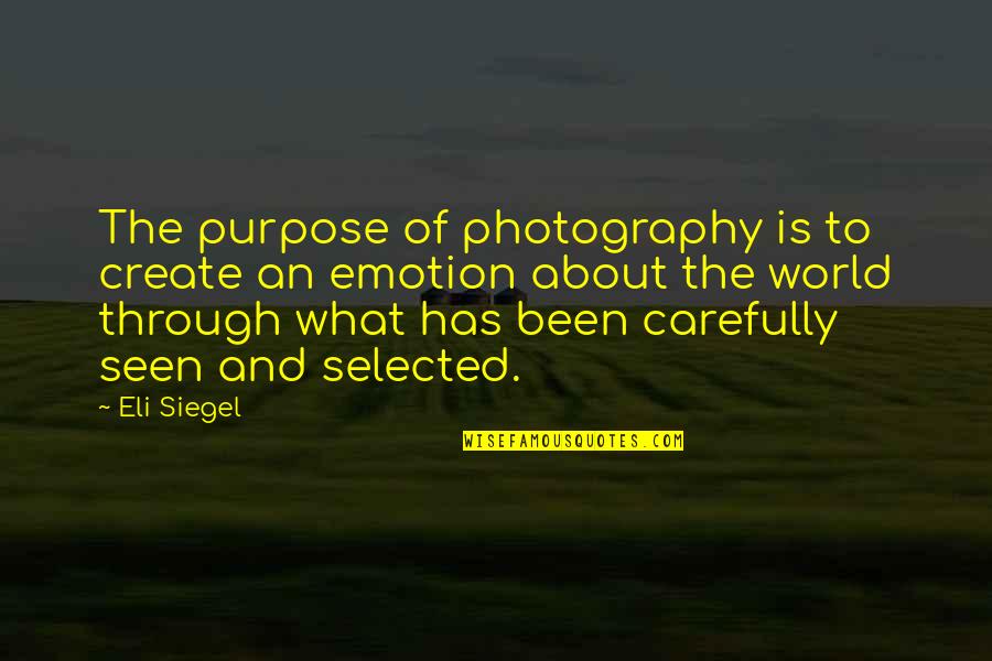 Emily Matthews Birthday Quotes By Eli Siegel: The purpose of photography is to create an