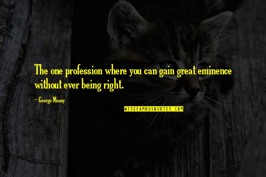 Eminence Quotes By George Meany: The one profession where you can gain great