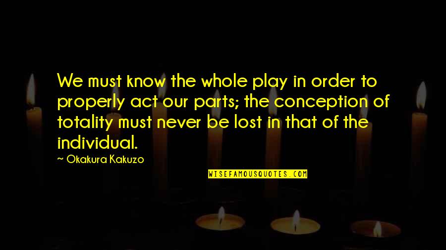Emitex Quotes By Okakura Kakuzo: We must know the whole play in order