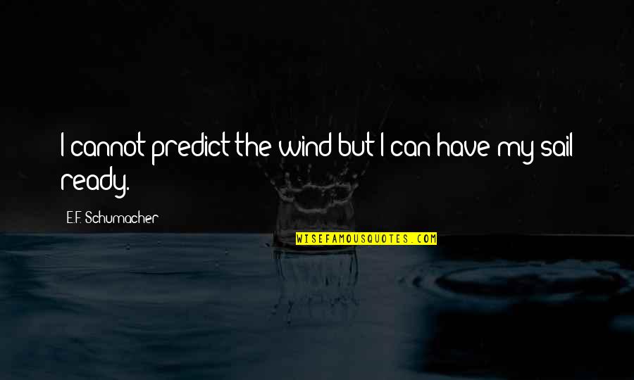 Emmanuela Comedy Quotes By E.F. Schumacher: I cannot predict the wind but I can