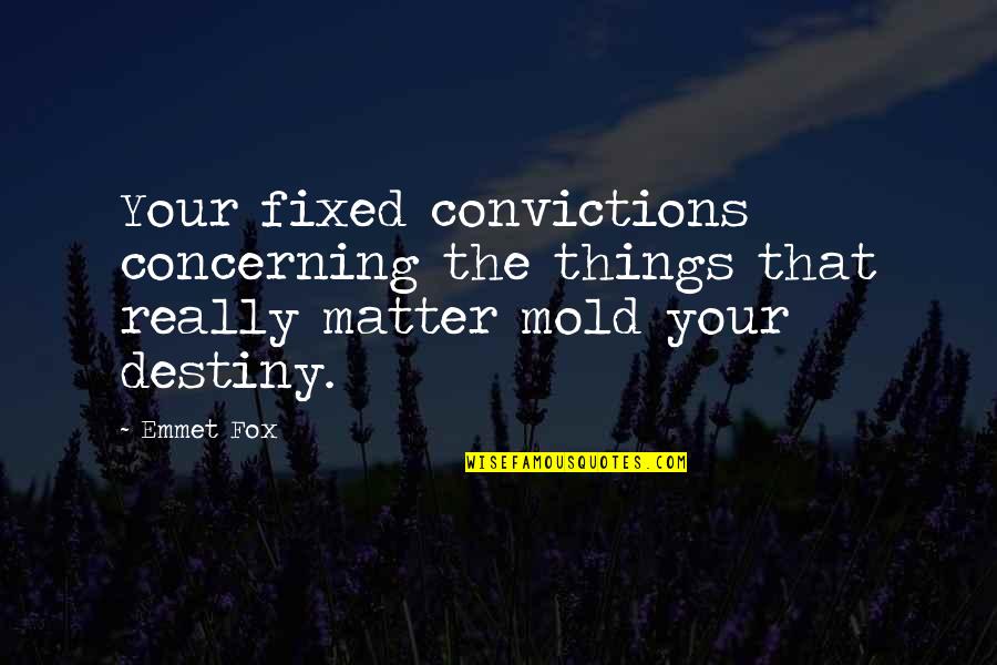 Emmet's Quotes By Emmet Fox: Your fixed convictions concerning the things that really