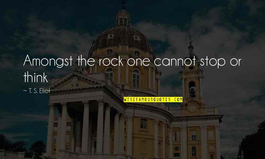 Emmit Quotes By T. S. Eliot: Amongst the rock one cannot stop or think