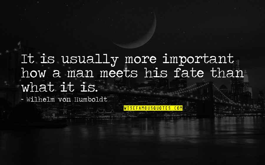 Emmy Awards 2014 Quotes By Wilhelm Von Humboldt: It is usually more important how a man