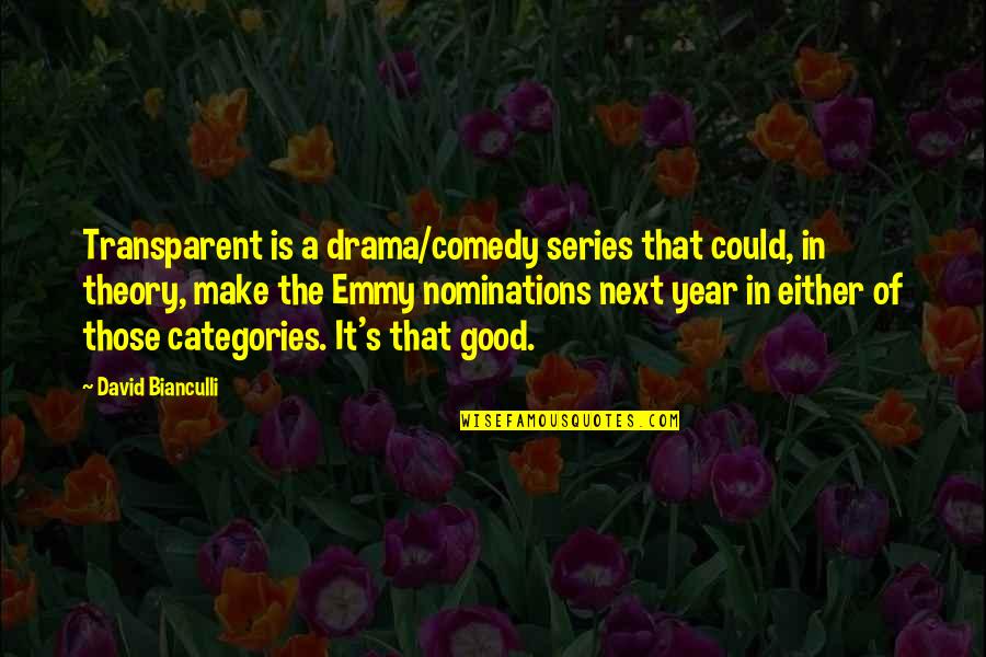 Emmy Quotes By David Bianculli: Transparent is a drama/comedy series that could, in