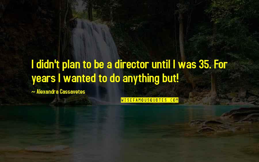 Emnbarking Quotes By Alexandra Cassavetes: I didn't plan to be a director until