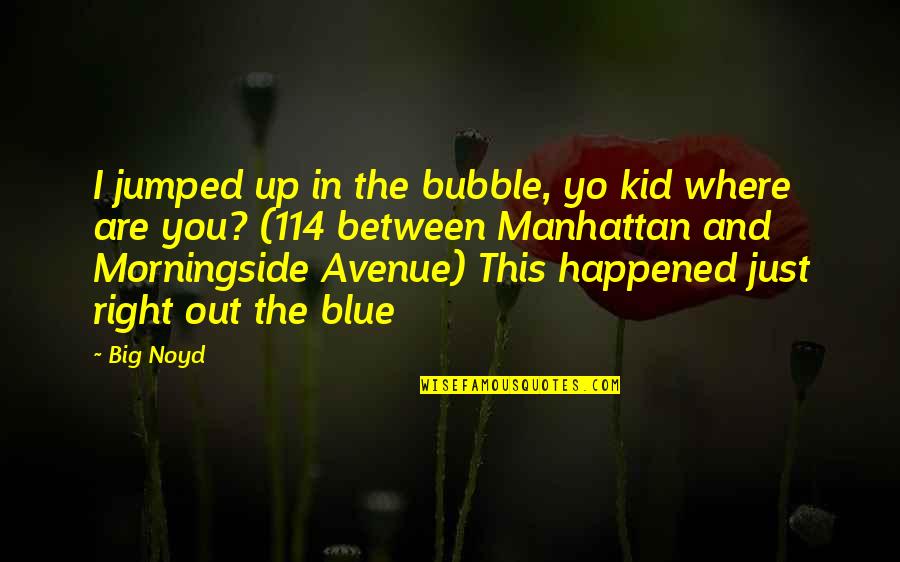 Emollit Mores Quotes By Big Noyd: I jumped up in the bubble, yo kid Emollit Mores Quotes By Big Noyd: I jumped up in the bubble, yo kid