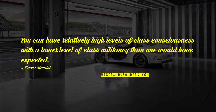 Emotion And Logic Quotes By Ernest Mandel: You can have relatively high levels of class