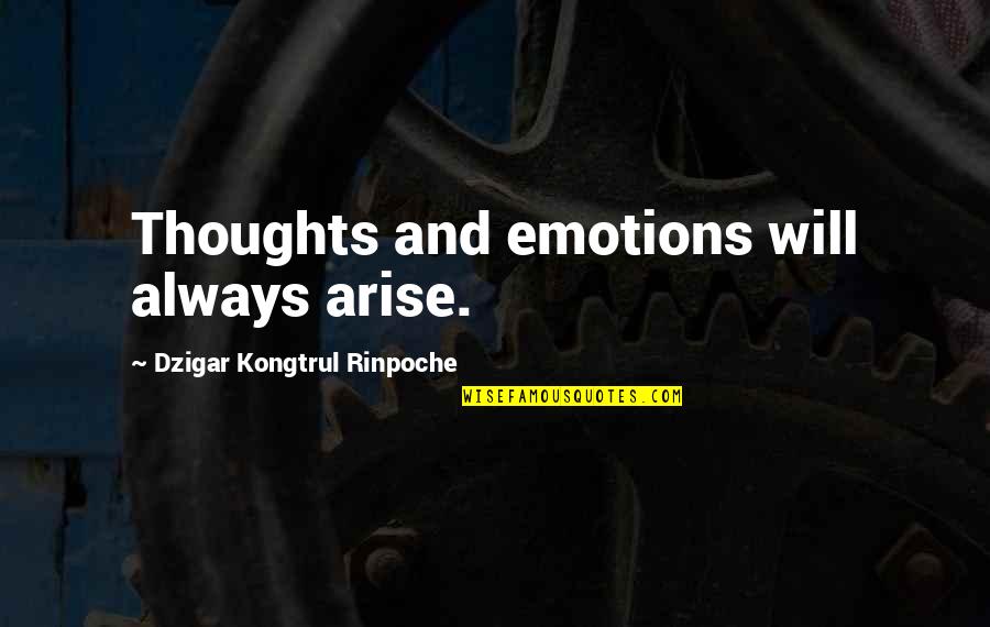 Emotion Quotes By Dzigar Kongtrul Rinpoche: Thoughts and emotions will always arise.