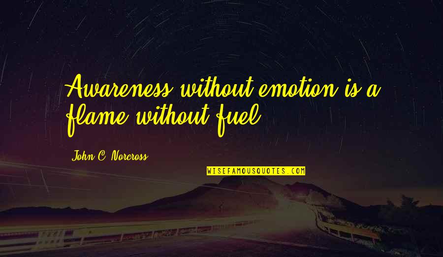 Emotion Quotes By John C. Norcross: Awareness without emotion is a flame without fuel.