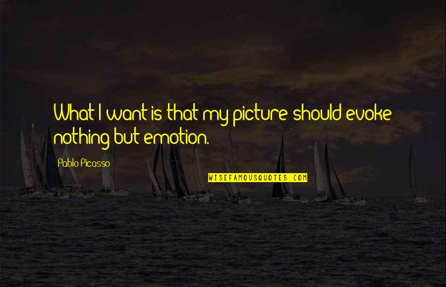 Emotion That Quotes By Pablo Picasso: What I want is that my picture should