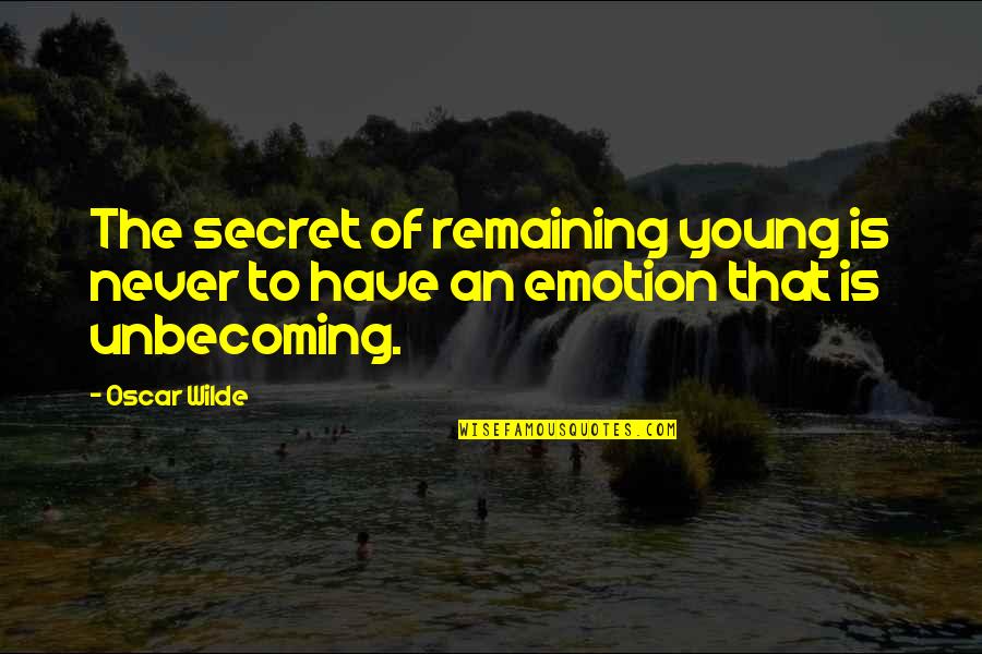 Emotion Youth Quotes By Oscar Wilde: The secret of remaining young is never to