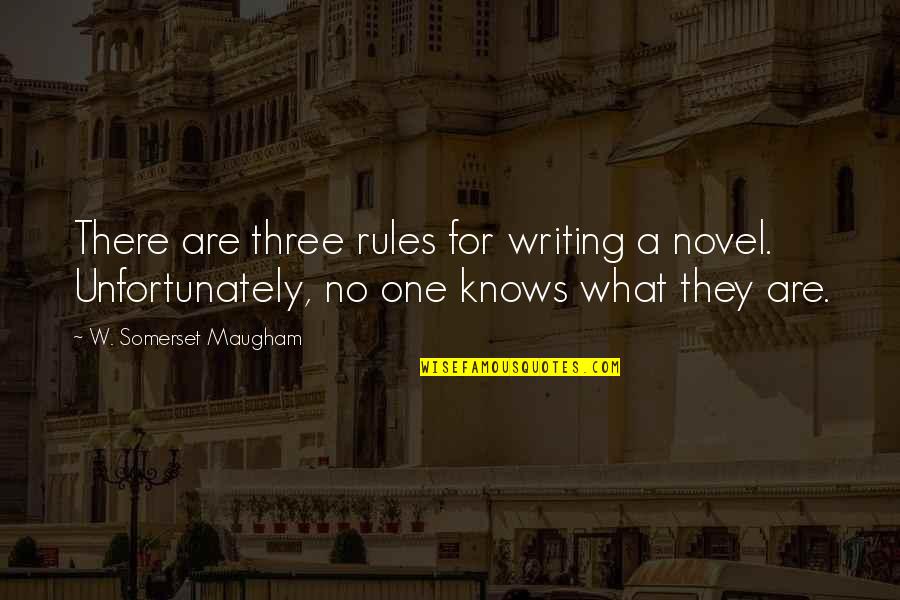 Emotional Connect Quotes By W. Somerset Maugham: There are three rules for writing a novel.