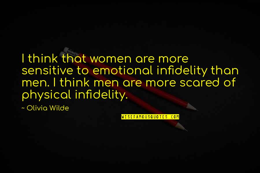 Emotional Men Quotes By Olivia Wilde: I think that women are more sensitive to