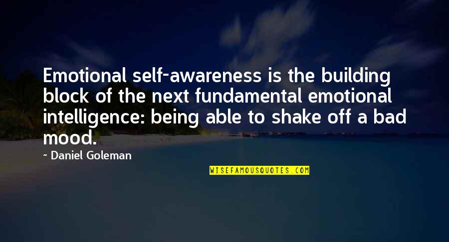 Emotional Mood Quotes By Daniel Goleman: Emotional self-awareness is the building block of the