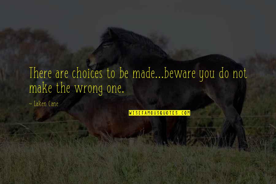 Emotional Neediness Quotes By Laken Cane: There are choices to be made...beware you do