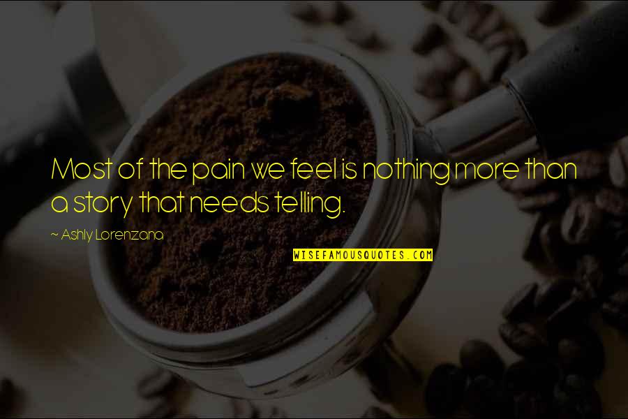 Emotional Pain Quotes By Ashly Lorenzana: Most of the pain we feel is nothing