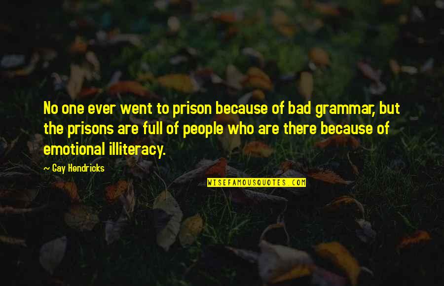 Emotional People Quotes By Gay Hendricks: No one ever went to prison because of