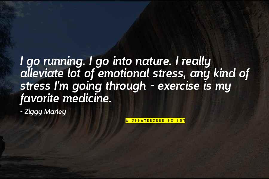 Emotional Stress Quotes By Ziggy Marley: I go running. I go into nature. I