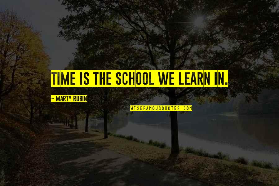 Emotionless Relationship Quotes By Marty Rubin: Time is the school we learn in.