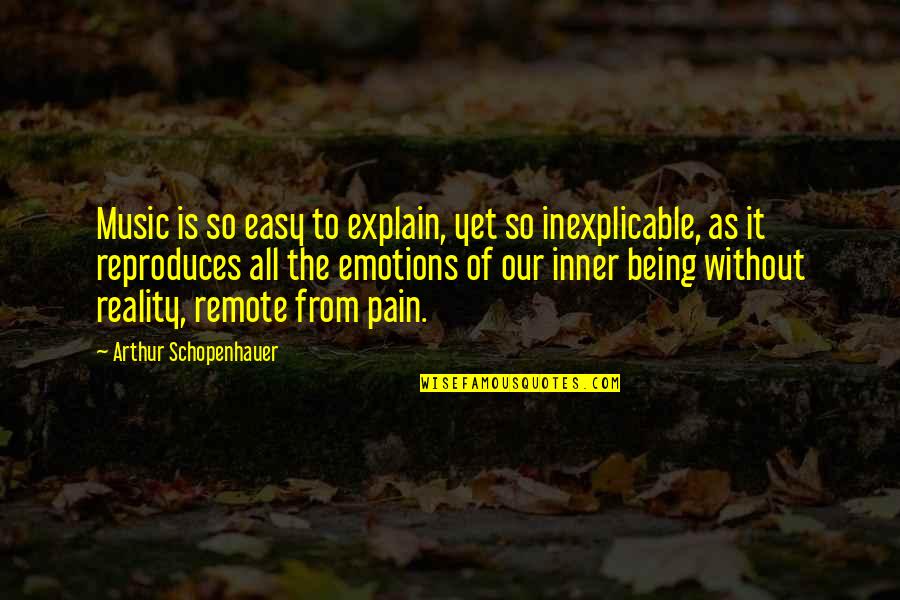 Emotions And Pain Quotes By Arthur Schopenhauer: Music is so easy to explain, yet so