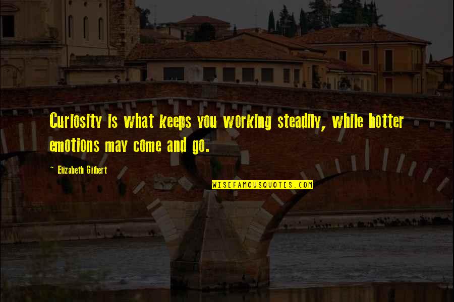 Emotions Come And Go Quotes By Elizabeth Gilbert: Curiosity is what keeps you working steadily, while