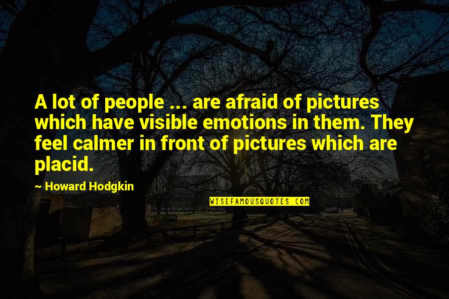 Emotions Pictures Quotes By Howard Hodgkin: A lot of people ... are afraid of