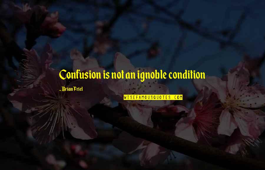 Emozioni Significato Quotes By Brian Friel: Confusion is not an ignoble condition